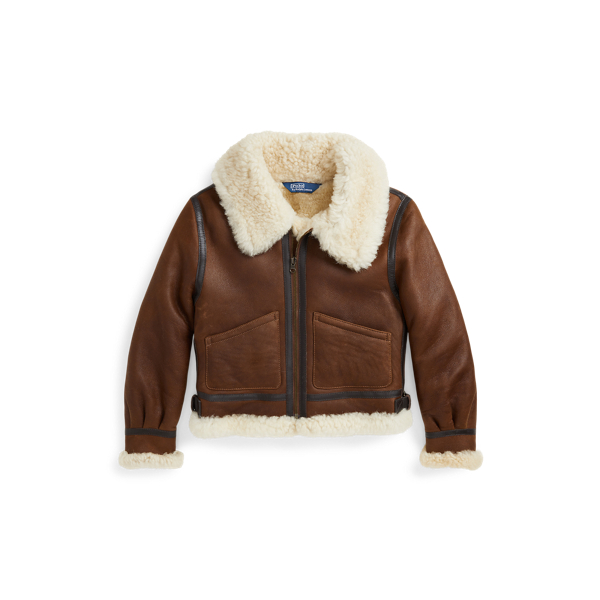 Leather Trim Shearling Aviator Jacket for Girls Ralph Lauren IN