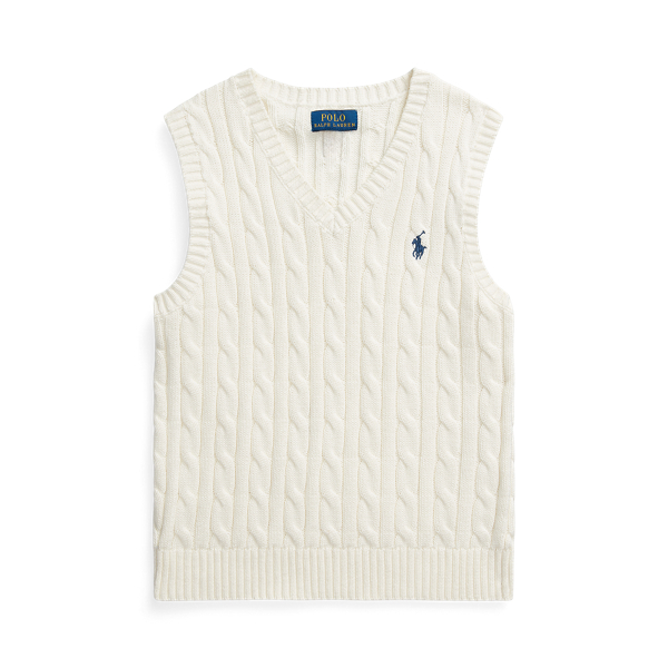 Cable-Knit Cotton Sleeveless Jumper