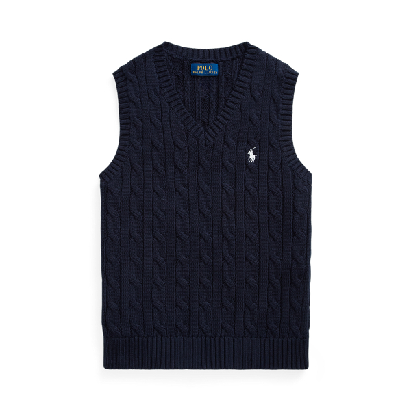 Cable-Knit Cotton Sleeveless Jumper