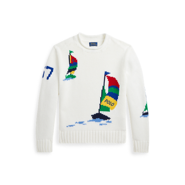 Sailboat Cotton Rollneck Sweater