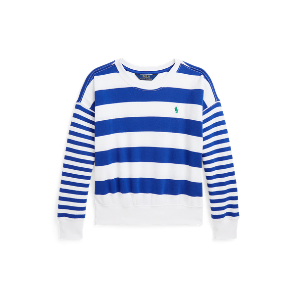Cruise Royal/White Striped French Terry Sweatshirt Girls 7-16 1