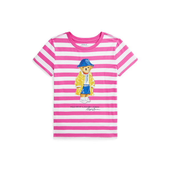 Striped Polo Bear Cotton Jersey Tee