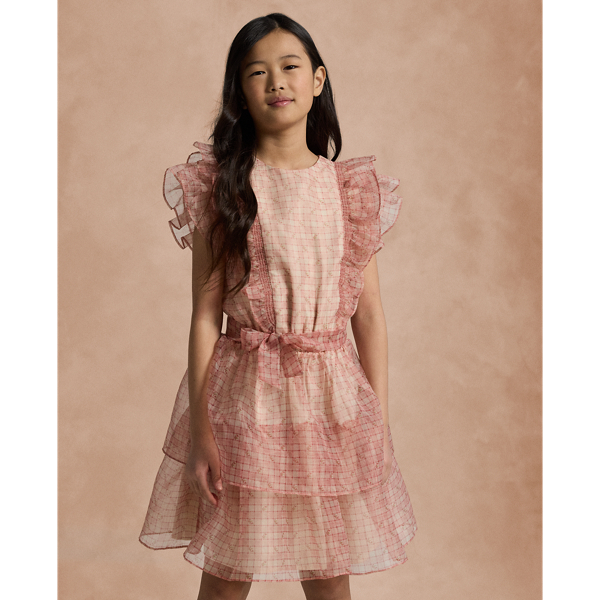 Floral Plaid Organza Dress