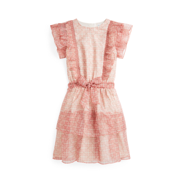 Floral Plaid Organza Dress