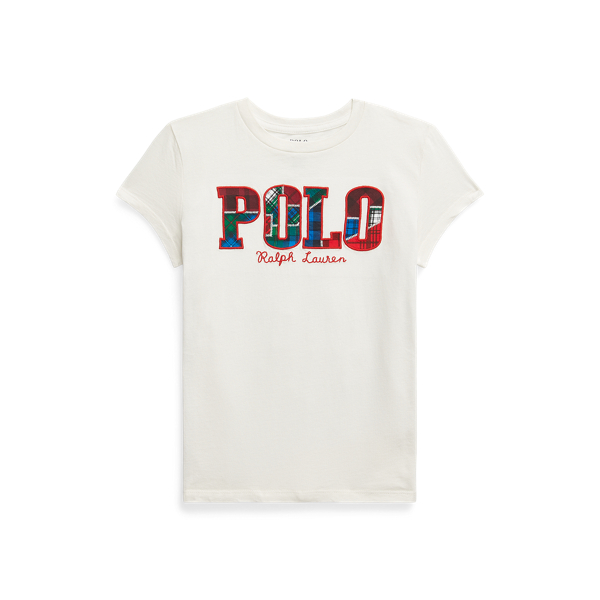 T-shirt em malha de algod&atilde;o em xadrez