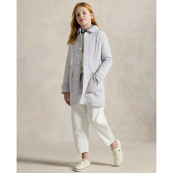 Floral Seersucker Trench Coat