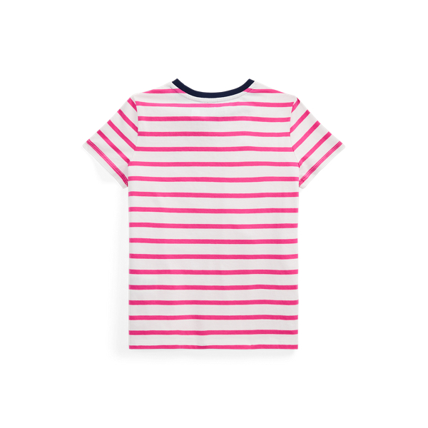 Belmont Pink/White Stripe Striped Cotton Jersey Tee Girls 7-16 2