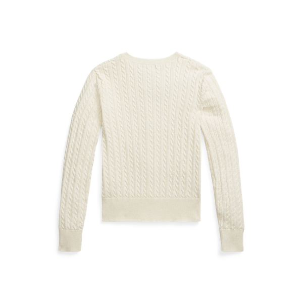 Clubhouse Cream Metallic Mini-Cable Cardigan Girls 7-16 2