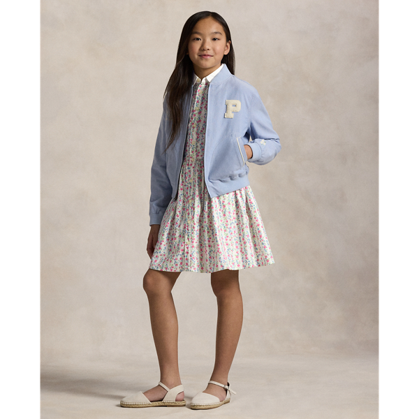 Robe-chemise en coton Oxford fleuri