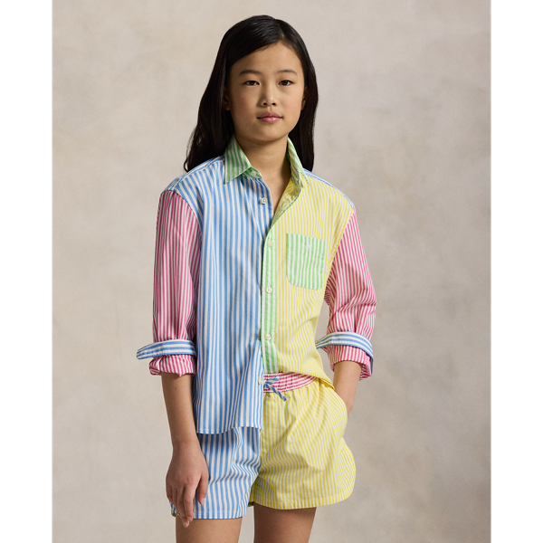 Chemise fantaisie rayée boxy en coton