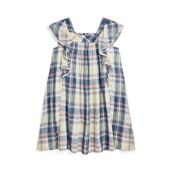 Plaid Smocked Cotton Madras Dress