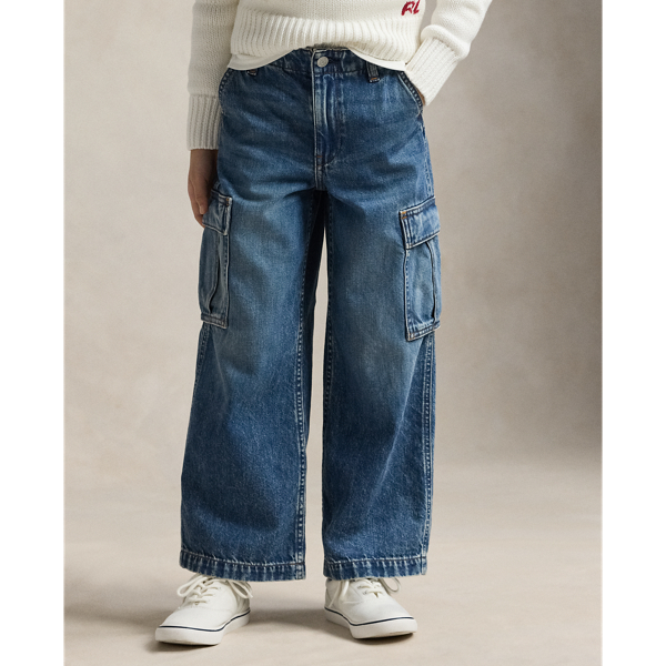 【YOURNUS】Coles Indigo Cargo Wide Denim Juniors' Project Indigo Cargo Jeans