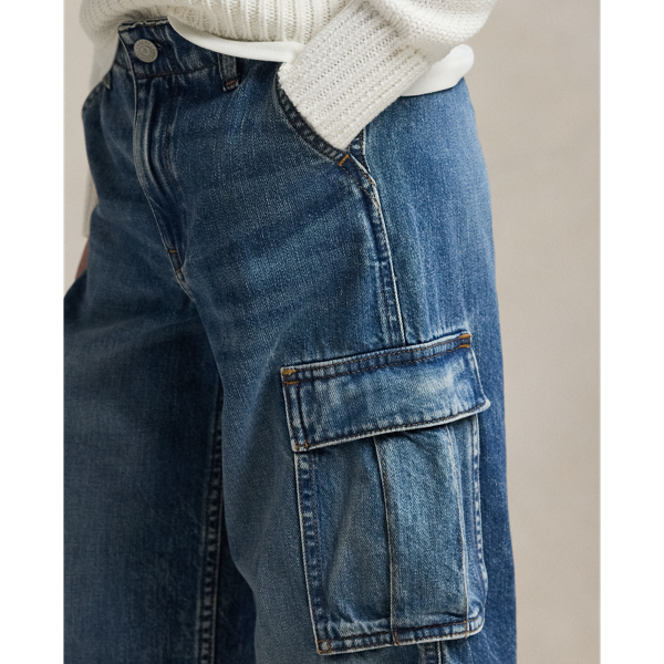 【YOURNUS】Coles Indigo Cargo Wide Denim Juniors' Project Indigo Cargo Jeans