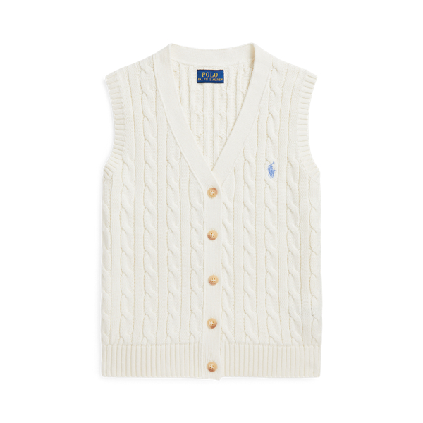 Cable-Knit Cotton Sweater Vest