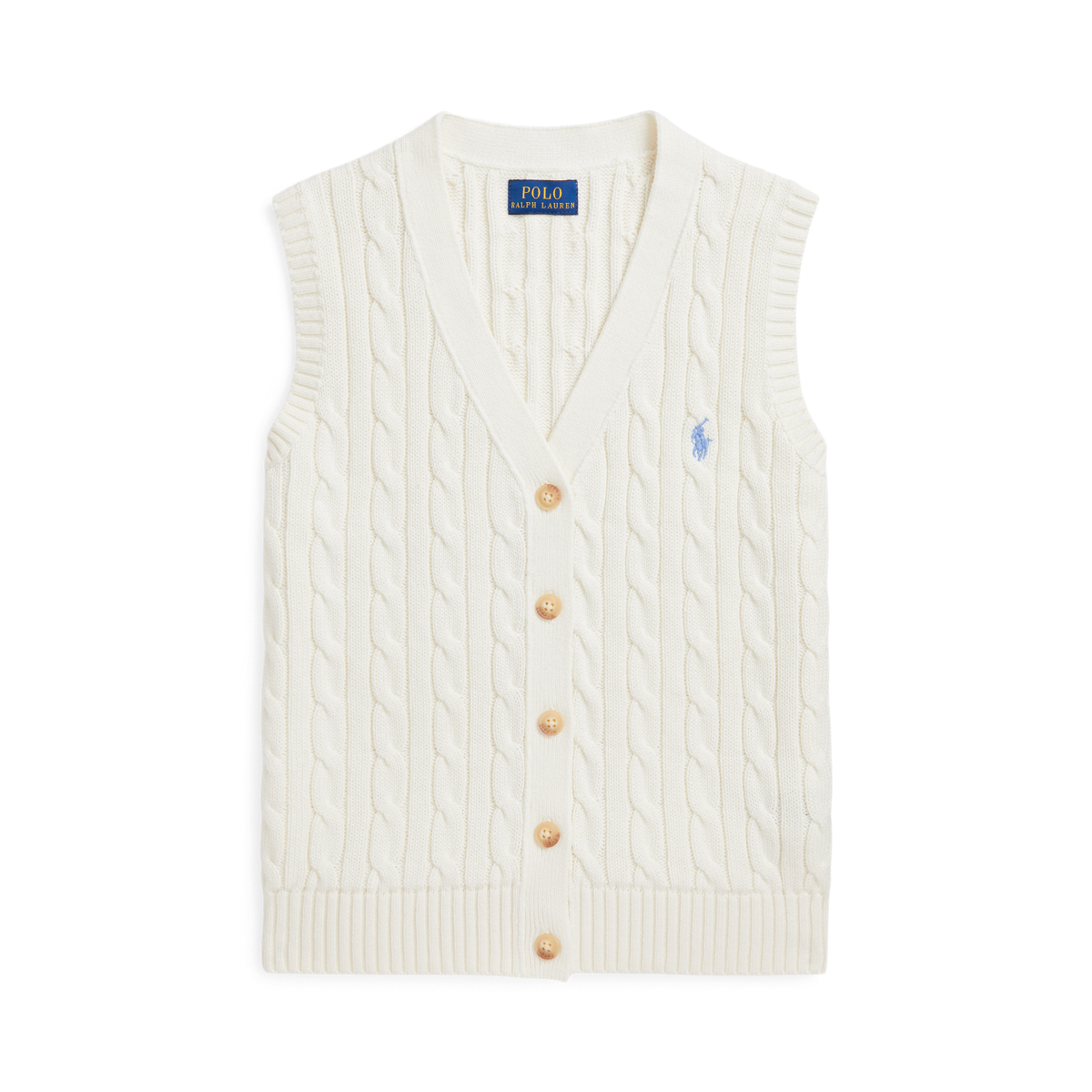 (取寄) ラルフローレン メンズ ケーブルニット コットン セーター ベスト Polo Ralph Lauren men Cable-knit Cotton Sweater Vest Hunter Navy Combo Cotton V-Neck Sweater Vest | V-Neck Sweaters | Ralph Lauren
