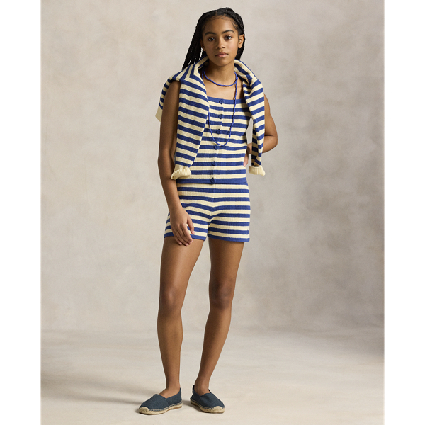 Ensemble pull et short rayés en coton