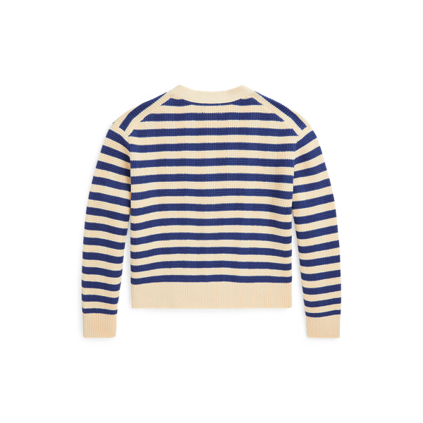 Striped Cotton V-Neck Cardigan