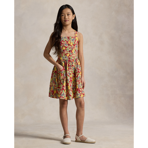 Robe citrons et fleurs en coton flammé