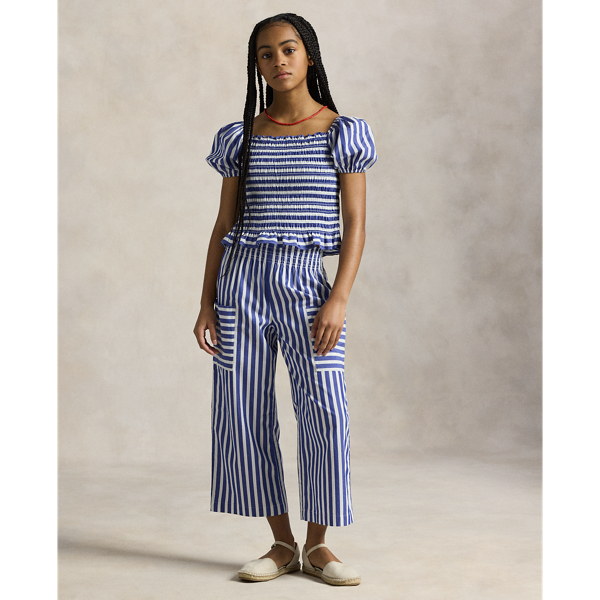 Haut et pantalon 7/8 rayés en coton
