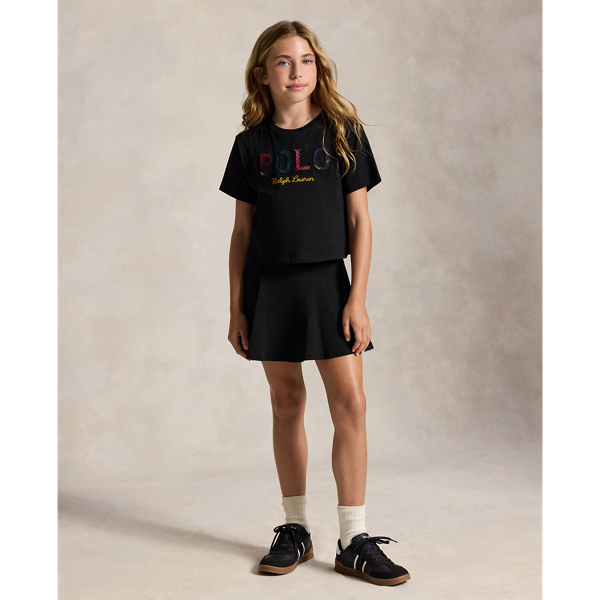 Jupe-short en piqu&eacute; stretch