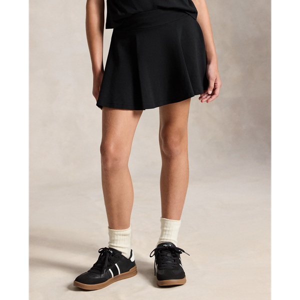 Jupe-short en piqu&eacute; stretch