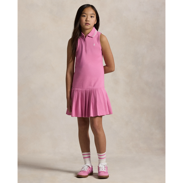 Robe Polo plissée en piqué stretch