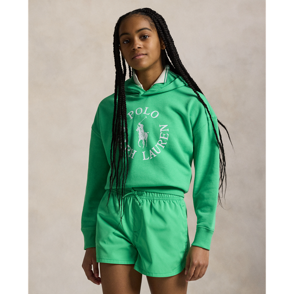 Plato Green Sweat capuche Big Pony logo coton éponge Girls 7-14 Years 1