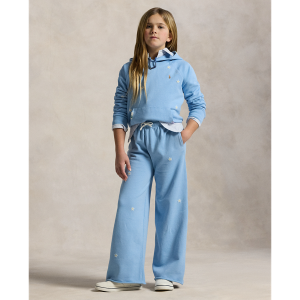 Pantalon survêtement fleuri coton éponge
