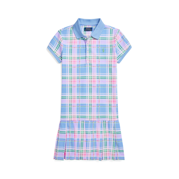 Robe polo &eacute;cossaise en coton piqu&eacute; Girls 7-14 Years en 1