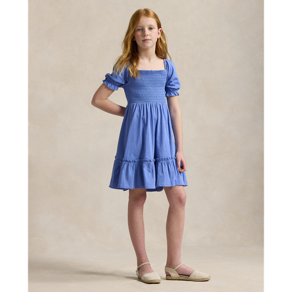 Robe smockée en jersey de coton