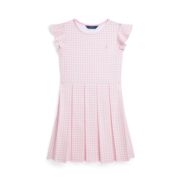 Gingham Ruffled Ponte Dress