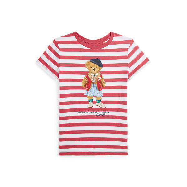 Striped Polo Bear Cotton Jersey T-Shirt