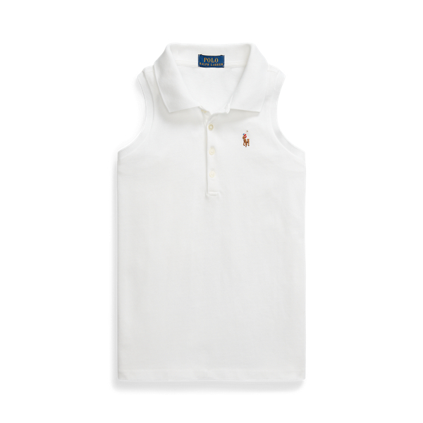 Polo sans manches en coton piqu&eacute;