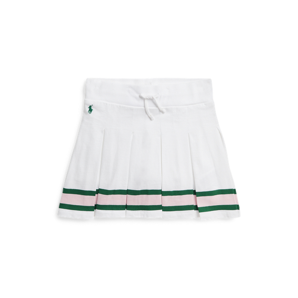 Striped Pleated Jersey Skort