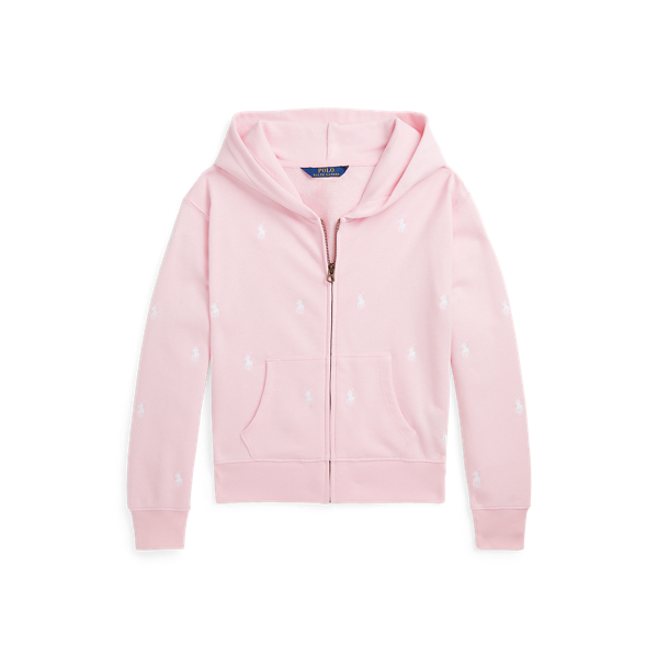 Badstof hoodie met rits en Polo Pony