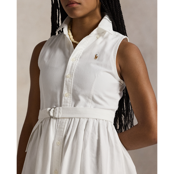 Baumwolloxford-Hemdkleid mit G&uuml;rtel Girls 7-14 Years in Wei&szlig; 5