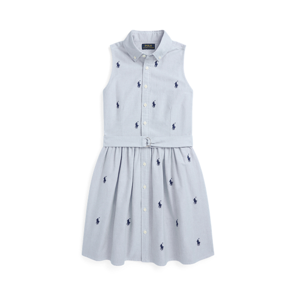Vestido camisero de oxford con cintur&oacute;n