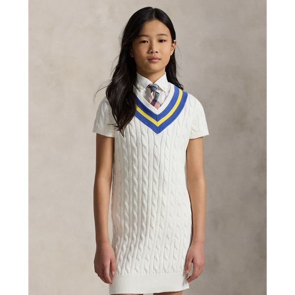 Summer Heather Blue Flag-Intarsia Cotton Jumper Dress Girls 7-14 Years 4