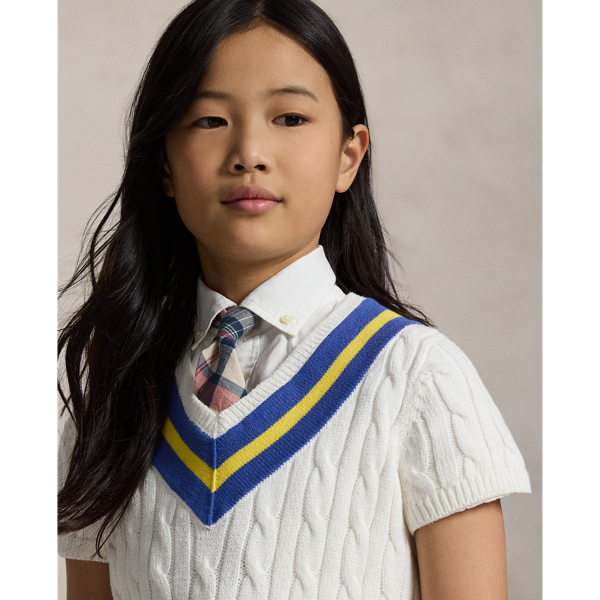 Summer Heather Blue Flag-Intarsia Cotton Jumper Dress Girls 7-14 Years 5