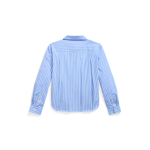 Camicia squadrata in cotone a righe Girls 7-14 Years in Blu medio/Bianco 2