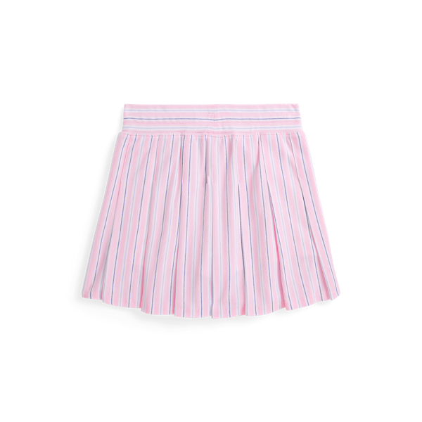 Light Pink Stripe Striped Pleated Oxford Mesh Skort Girls 7-16 2