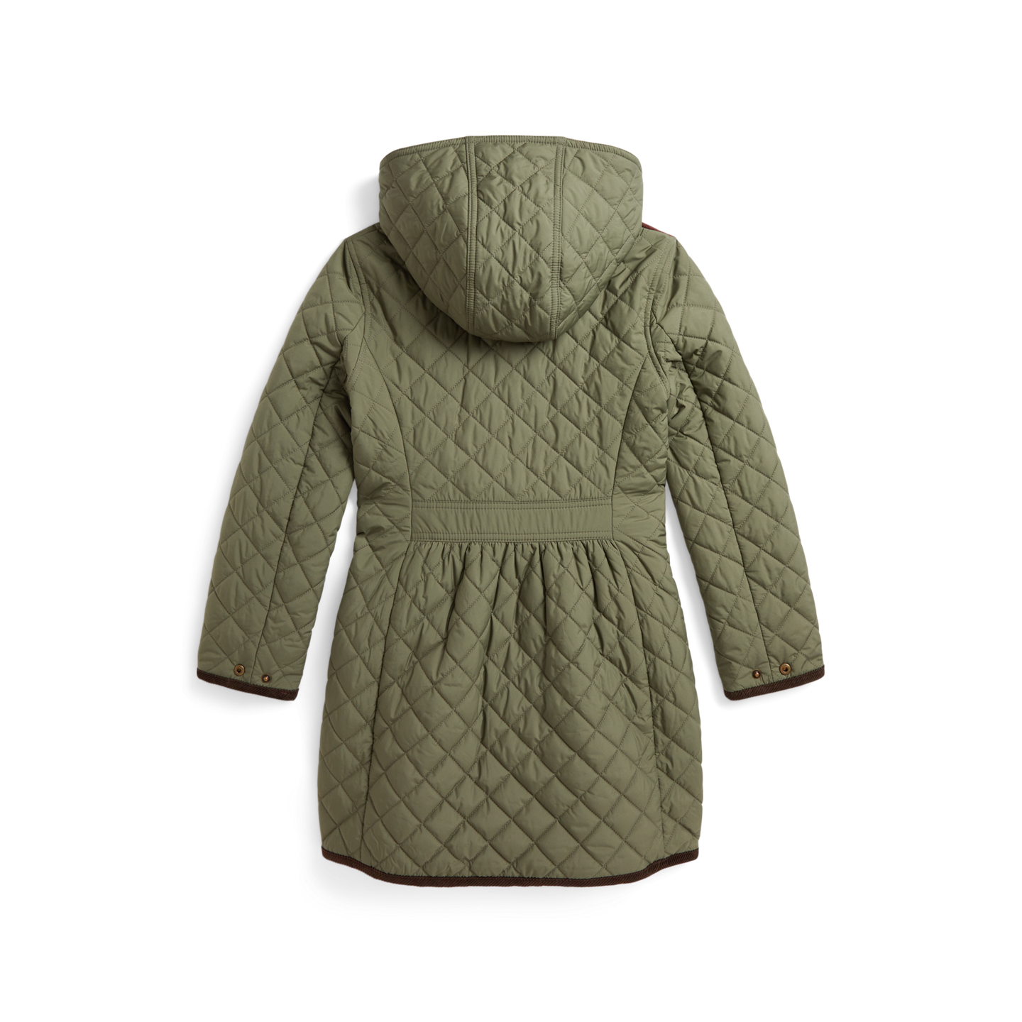Детская куртка Ralph Lauren Quilted Long Barn, цвет: Оливковый — фото 1