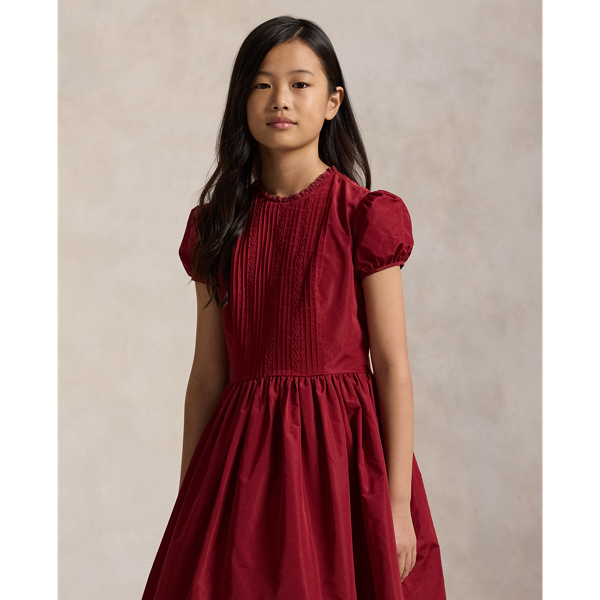 Embroidered Pintucked Dress