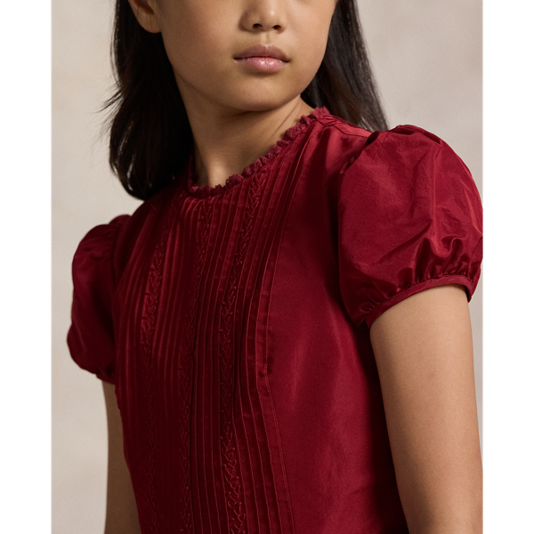 Embroidered Pintucked Dress