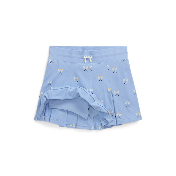 Tennis-Print Stretch Mesh Skort