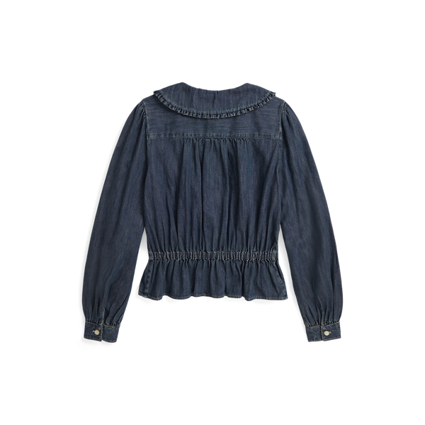 Long-Sleeve Denim Blouse