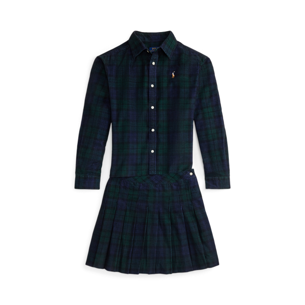 Corduroy Button-Down Shirt &amp; Skirt Set