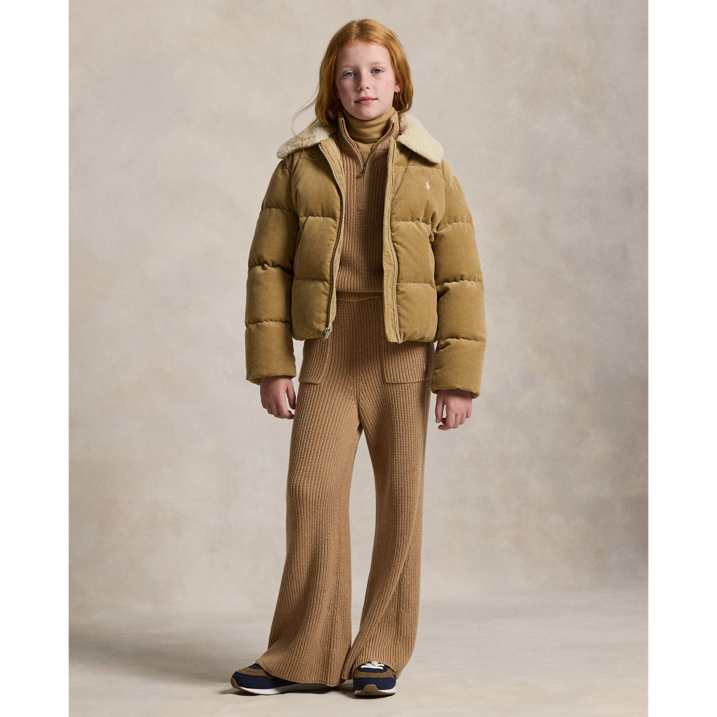 Детская куртка Ralph Lauren Cotton Corduroy Down, цвет: Винтажный хаки — фото 2