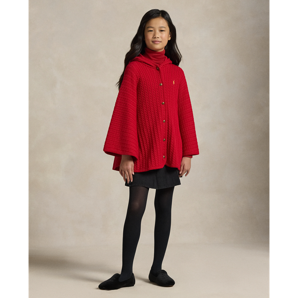 ミニケーブル コットン フーデッド ポンチョ | ラルフ ローレン公式