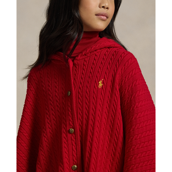 ミニケーブル コットン フーデッド ポンチョ | ラルフ ローレン公式